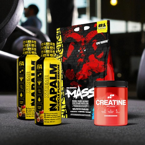 FA Napalm Muscle Pump Serum - 2x 480ml + MUTANT Mass - 6800g + MP Creatine Monohydrate - 500g