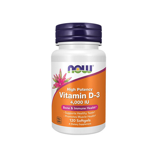 NOW Vitamin D3 4000IU - 2x 120softgels