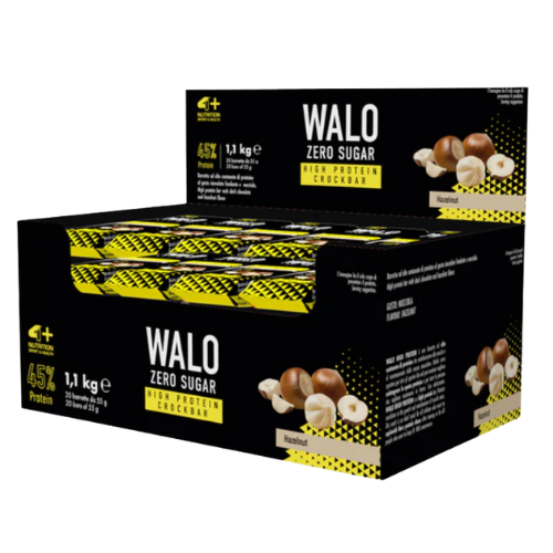 4+ NUTRITION - Walo ZeroSugar CrockBar HP 45% - 20x 55g - Hazelnut - WYPRZEDAŻ - 31-07