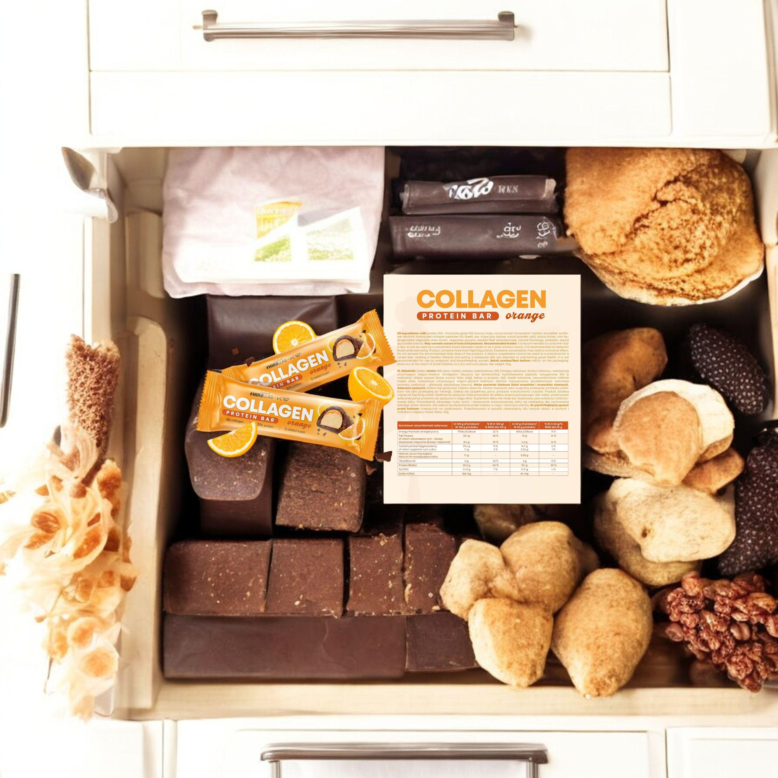 HIRO.LAB - Collagen Protein Bar - 50gx12 - Orange - WYPRZEDAŻ - 25-07