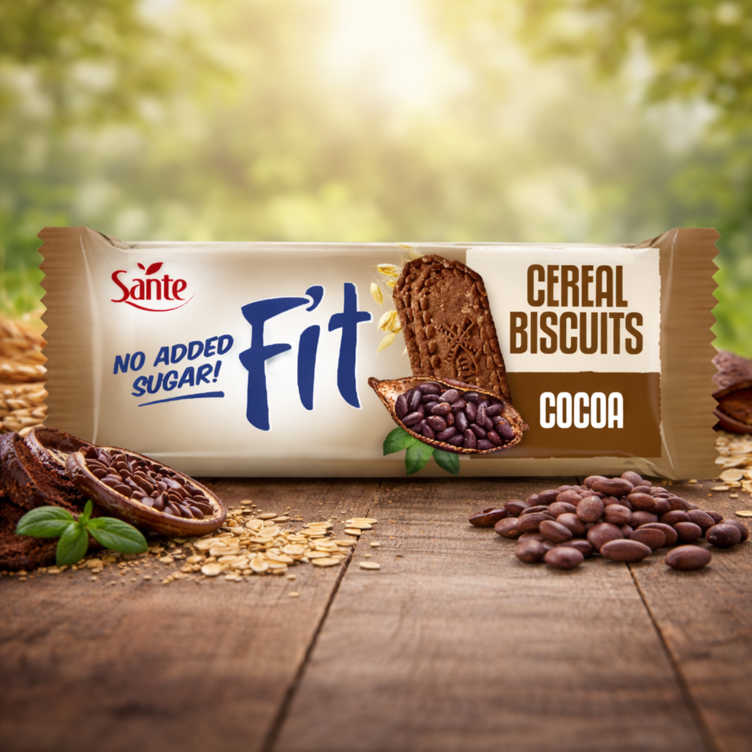 SANTE - Fit Cereal Biscuits - 20x 50g - Cocoa