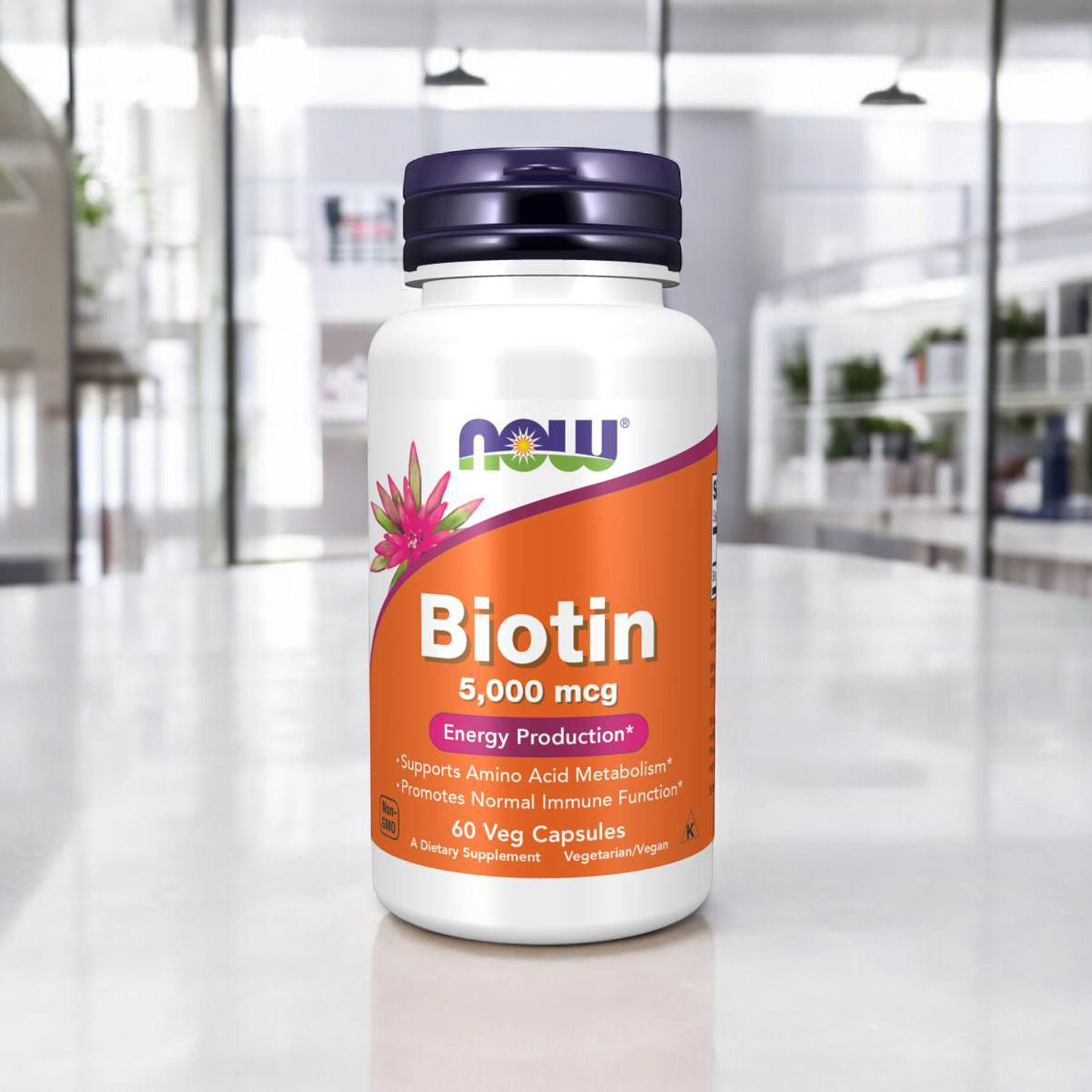 NOW Biotin 5000mcg - 2x 60vcaps