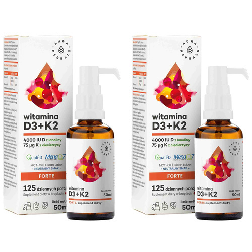 AURA HERBALS - Vitamin D3 4000 IU + K2 MCT - 2x 50ml