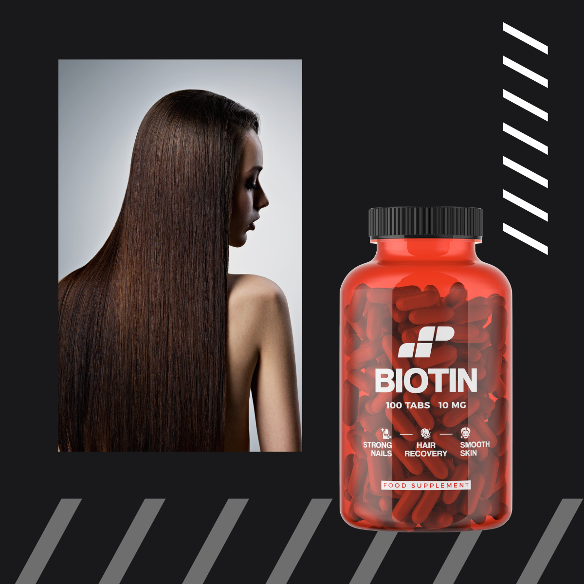 3x MP NUTRITION Biotin 10mg - 100tabs - Biotyna