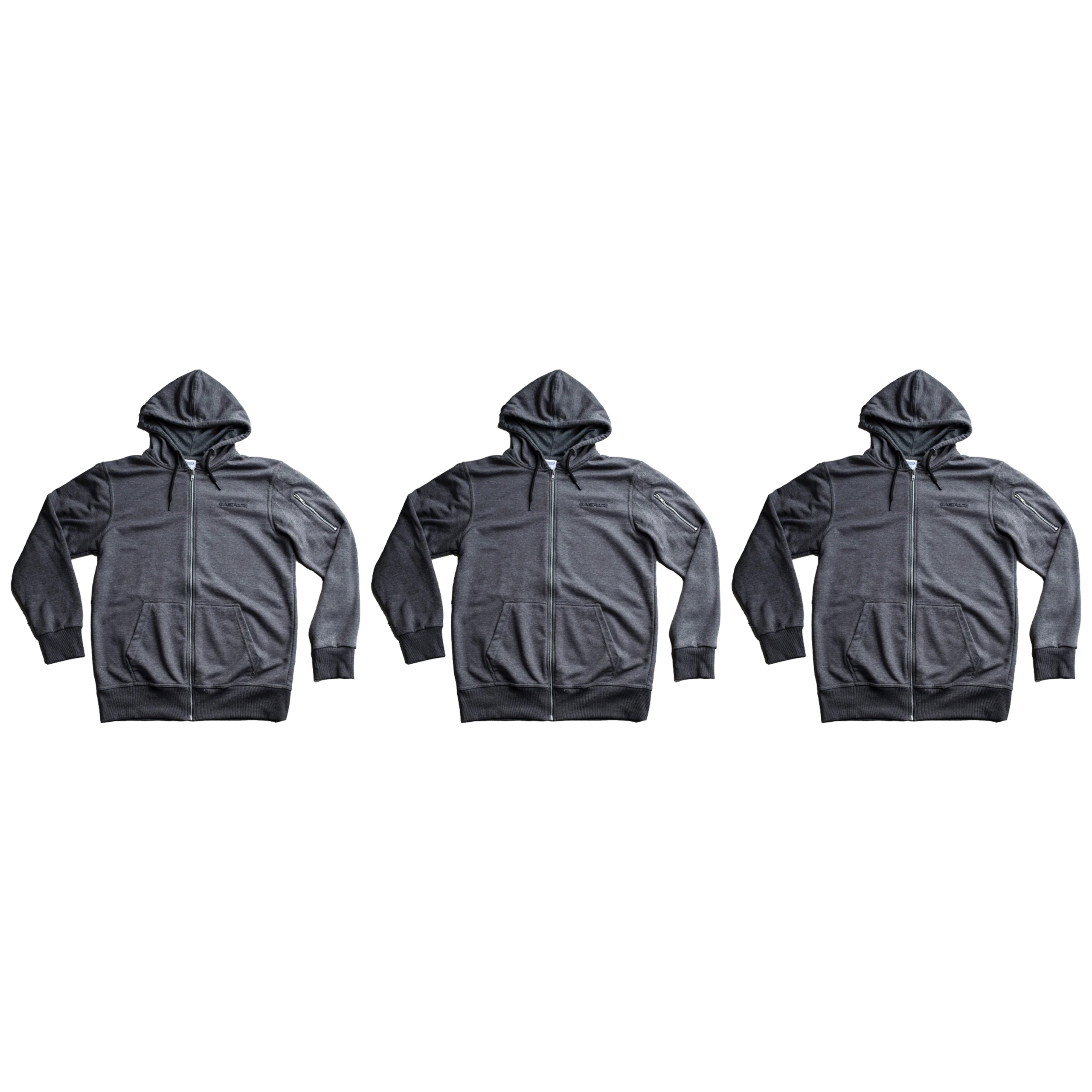 GASPARI NUTRITION Zipped Hoodie - Grey - 3x Bluza z kapturem na zamek