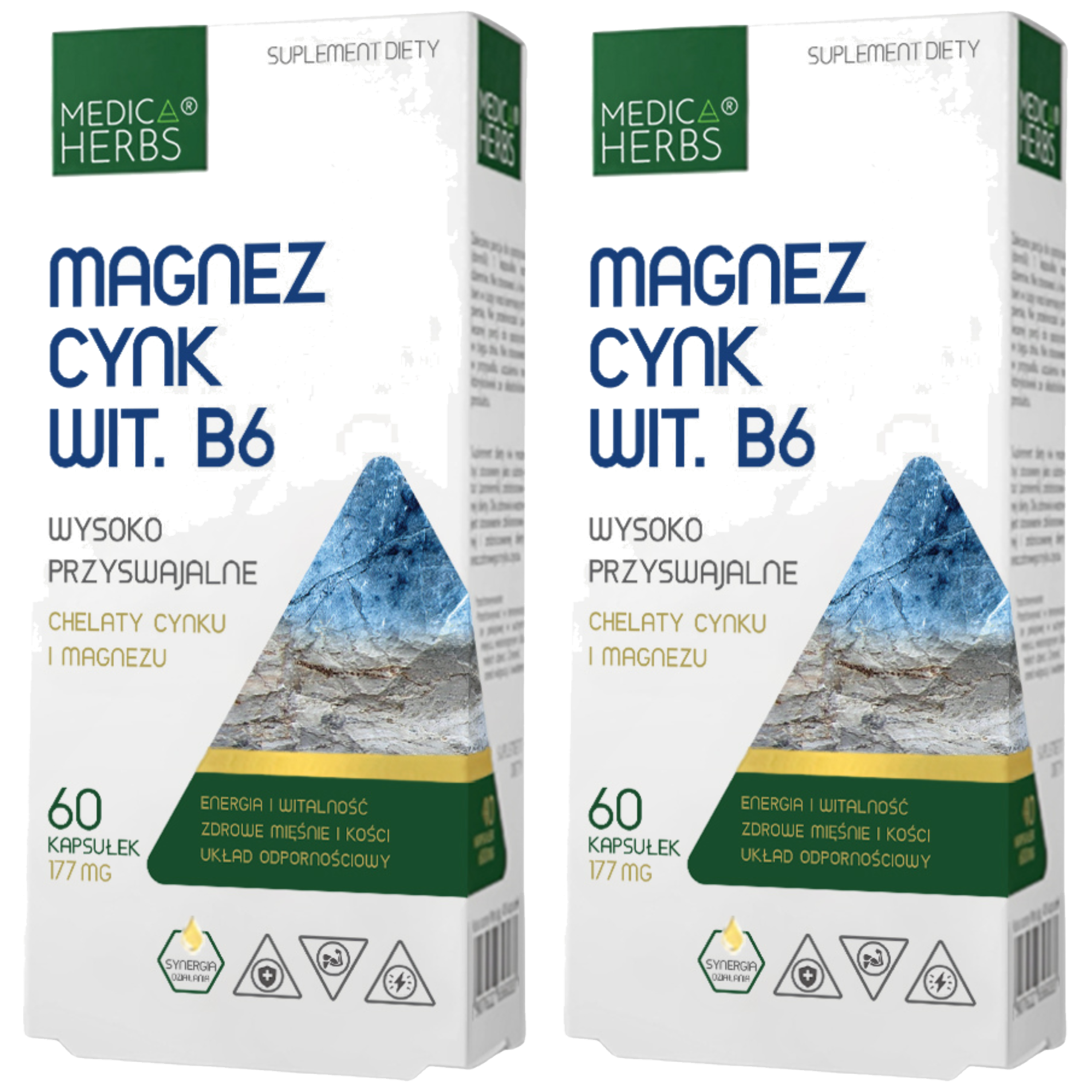 MEDICA HERBS - Magnez Cynk + Vit B6 - 2x 60caps.
