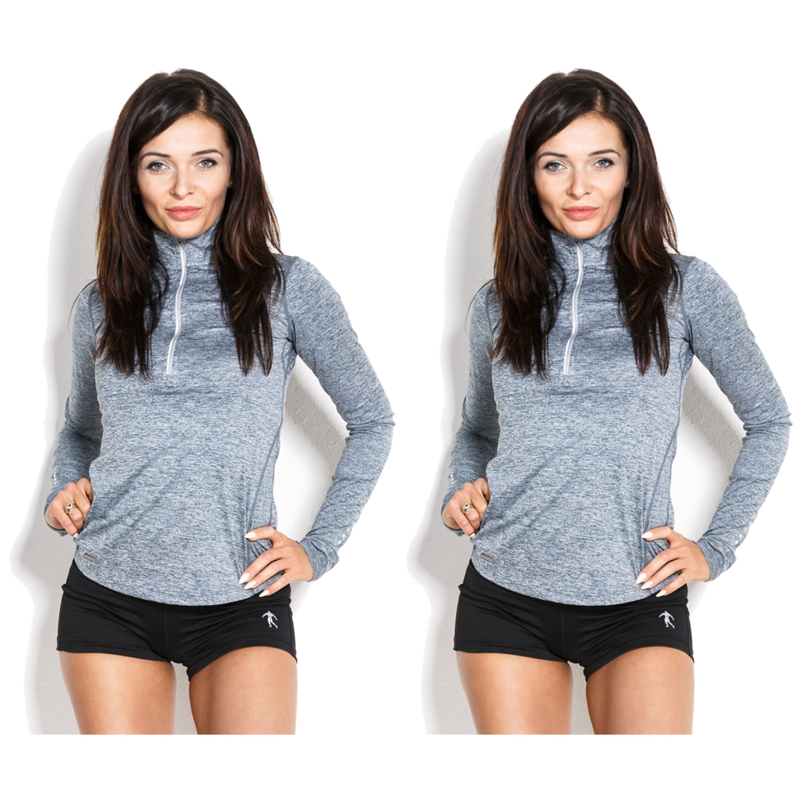 KEVIN LEVRONE Longsleeve Woman's - 2x Half-zip Grey