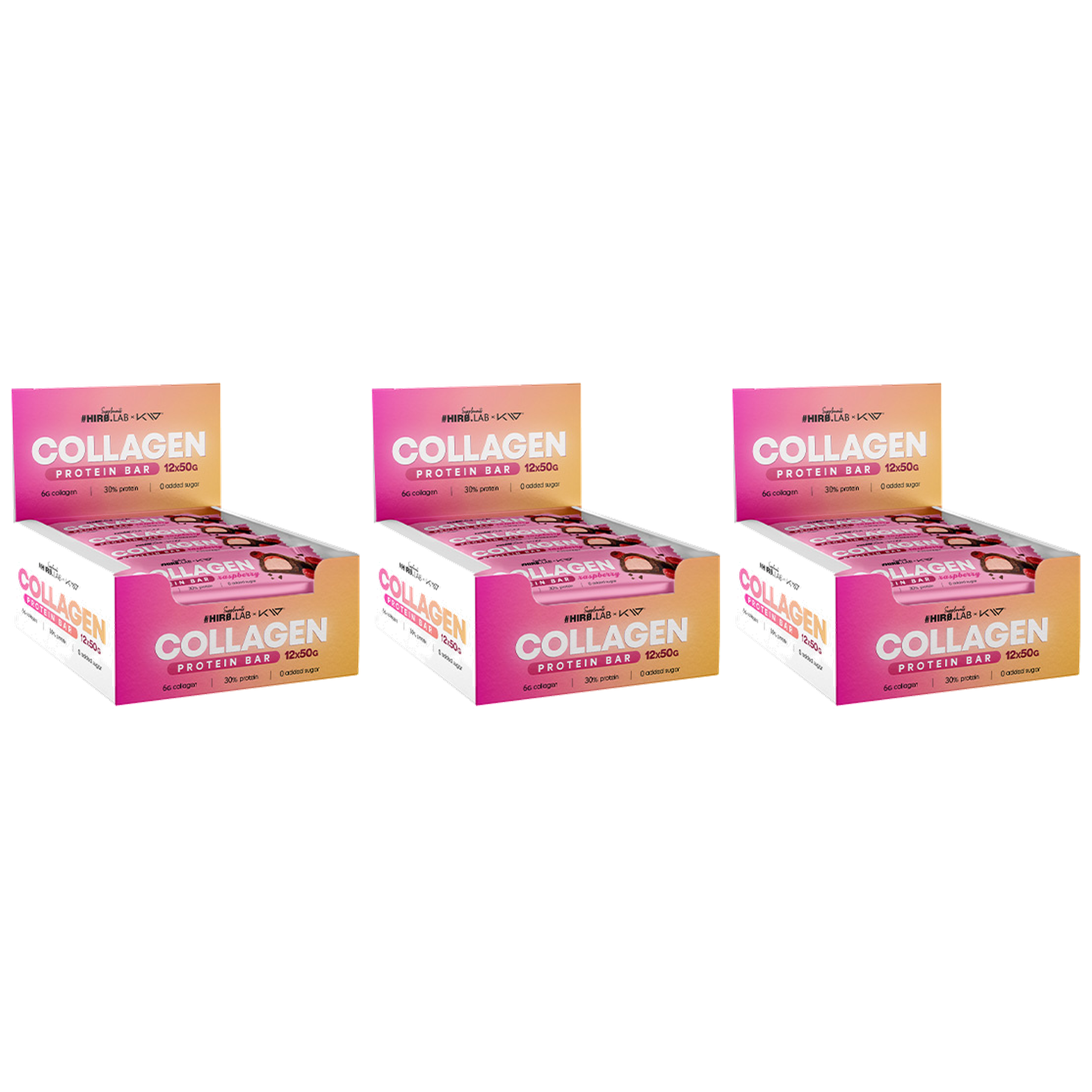 HIRO.LAB X KW Collagen Protein Bar - 12x 3x 50g