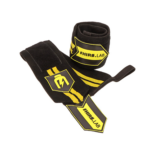 HIRO.LAB Wrist Wrap - Rubber Logo New - Black - 2x Opaski usztywniające na nadgarstki