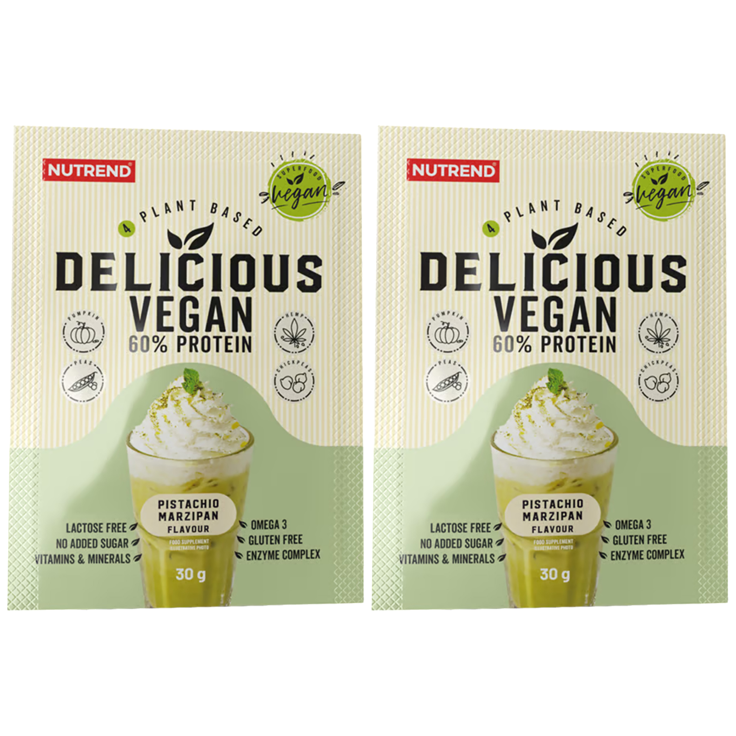NUTREND Delicious Vegan Protein - 2x 30g - Pistachio Marzipan