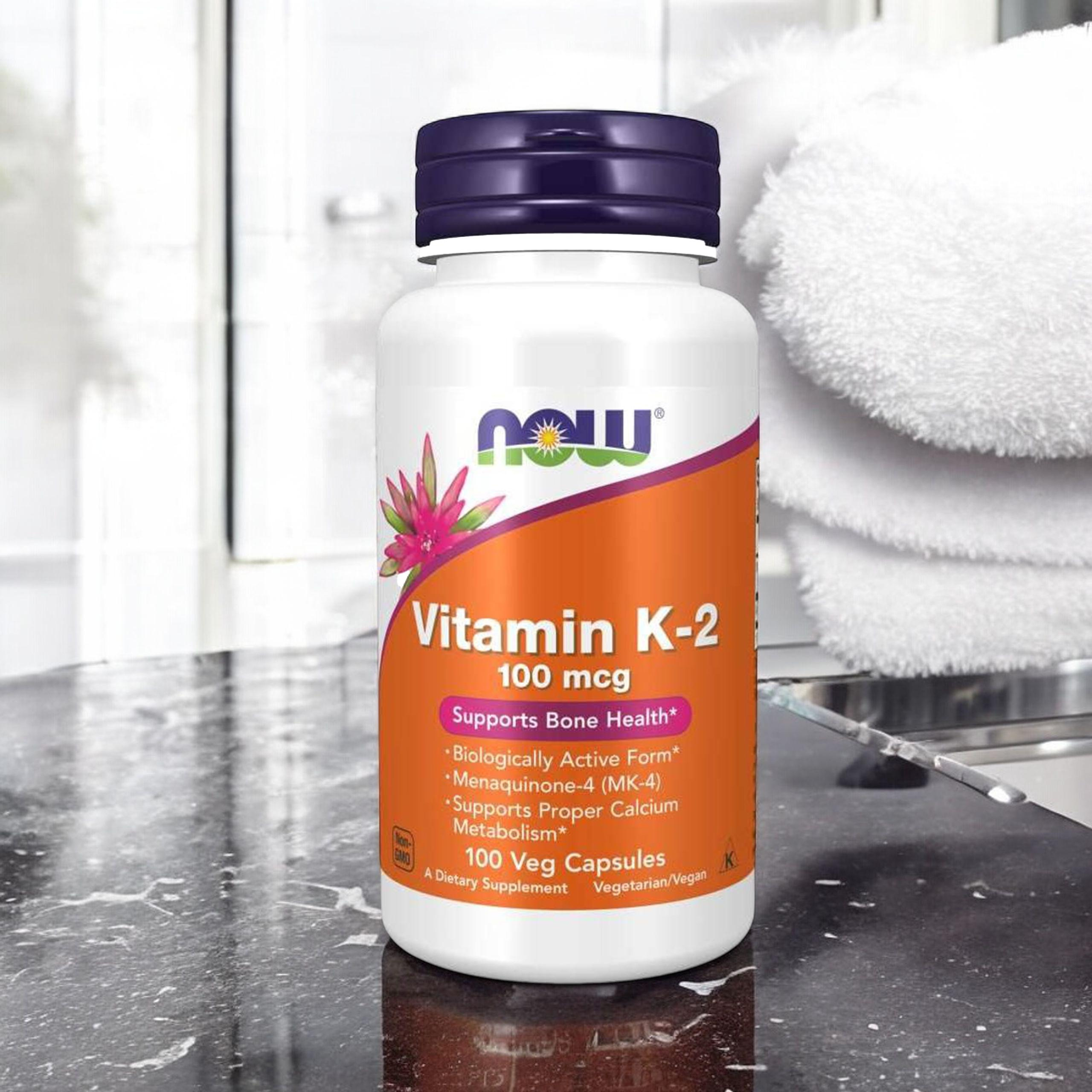 NOW Vitamin K-2 100mcg - 2x 100vegcaps