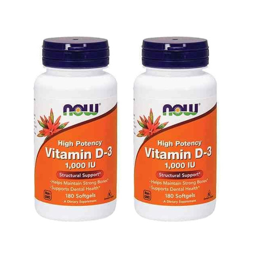 NOW Vitamin D3 1000IU - 2x 180 softgels