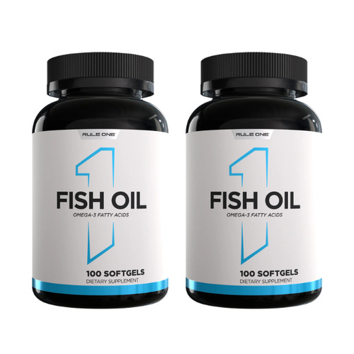 RULE 1 - R1 Fish Oil Omega 3 Fatty Acids - 2x 100softgels.