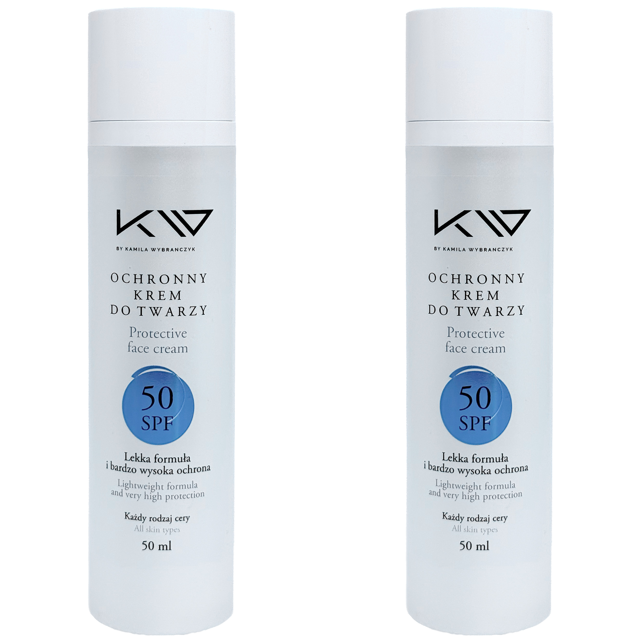 KAMILA WYBRAŃCZYK - Ochronny Krem do Twarzy SPF 50 - 2x 50ml