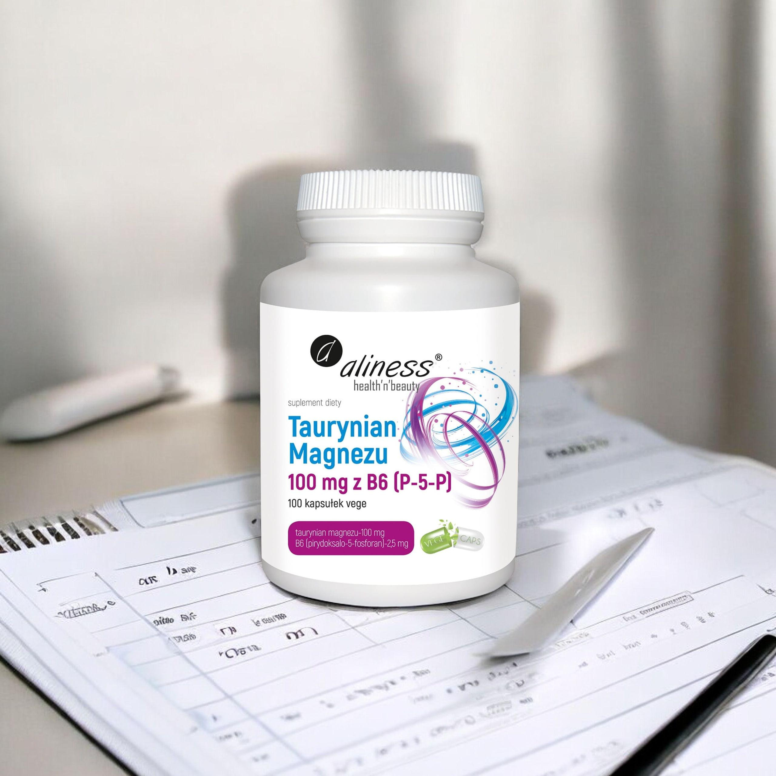 ALINESS Taurynian Magnezu 100mg z B6 - 3x 100vcaps.
