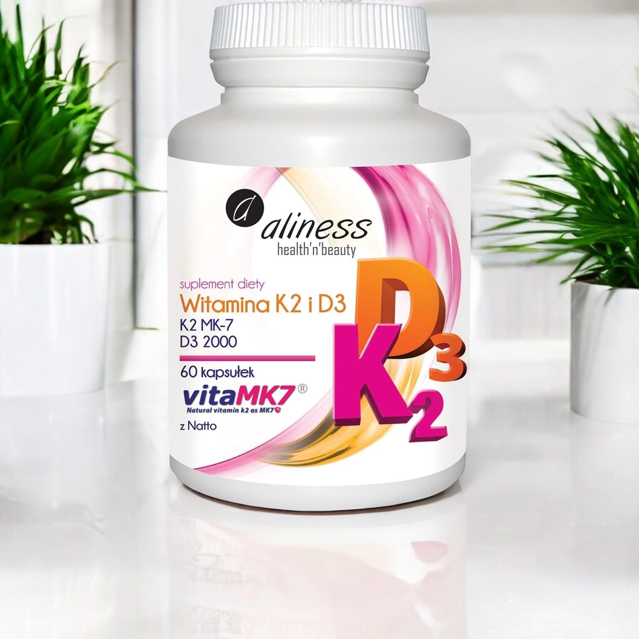 ALINESS - Witamina K2 MK-7 100mcg + D3 50mcg - 2x 60caps.