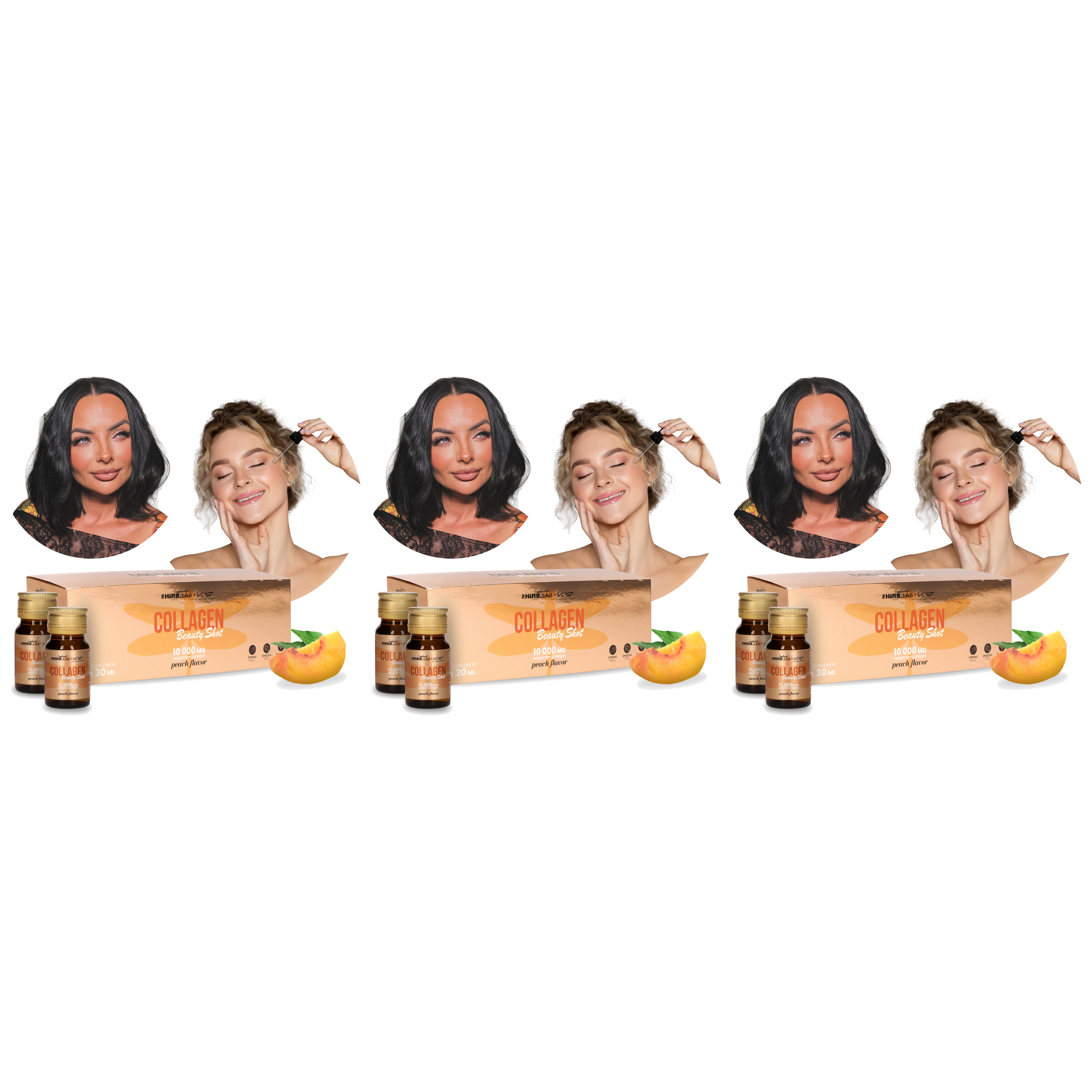 HIRO.LAB x Kamila Wybrańczyk Collagen Shot - 10x 3x 30ml - Peach NIE ODKRYWAĆ