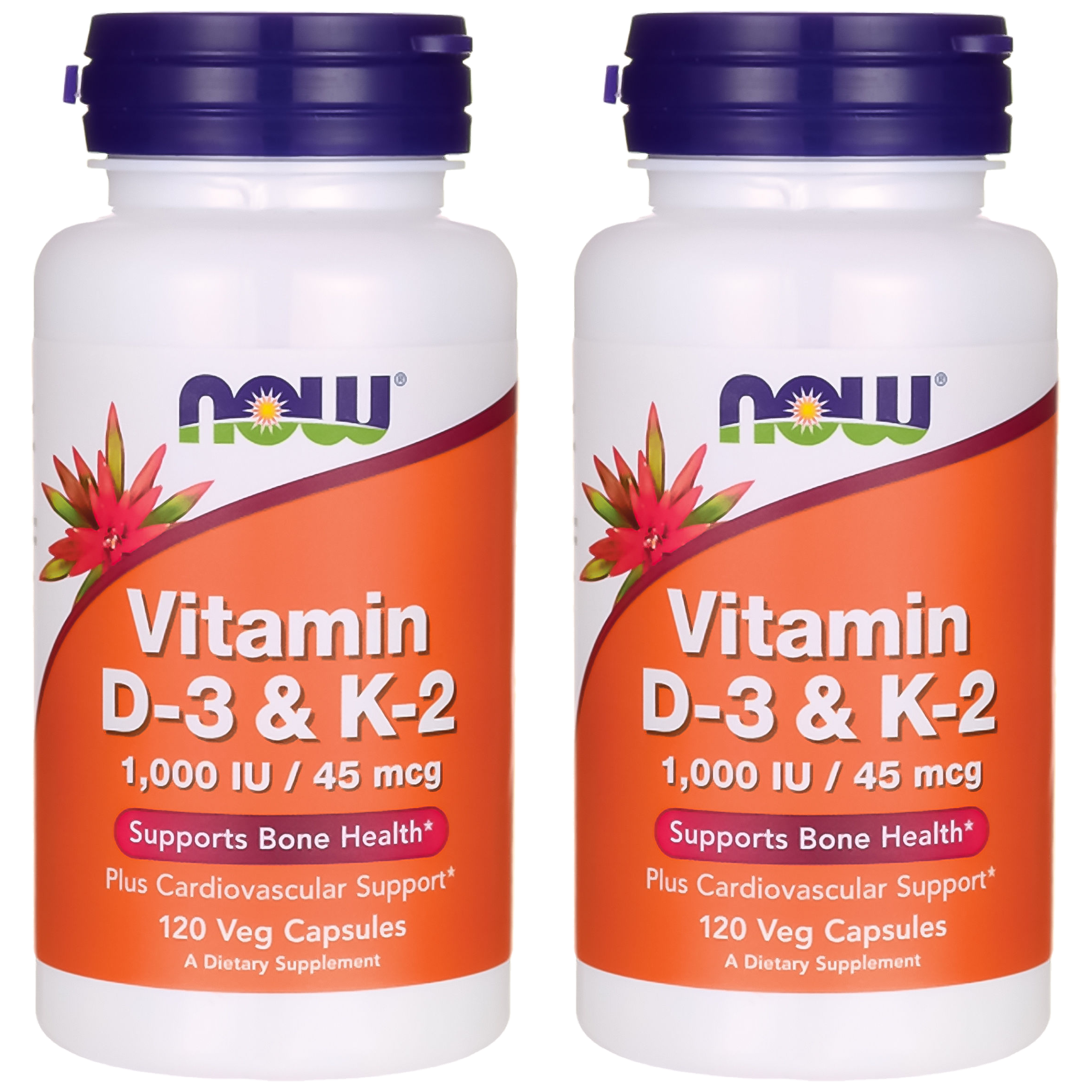 NOW Vitamin D3 & K2 1000IU - 2x 120vegcaps