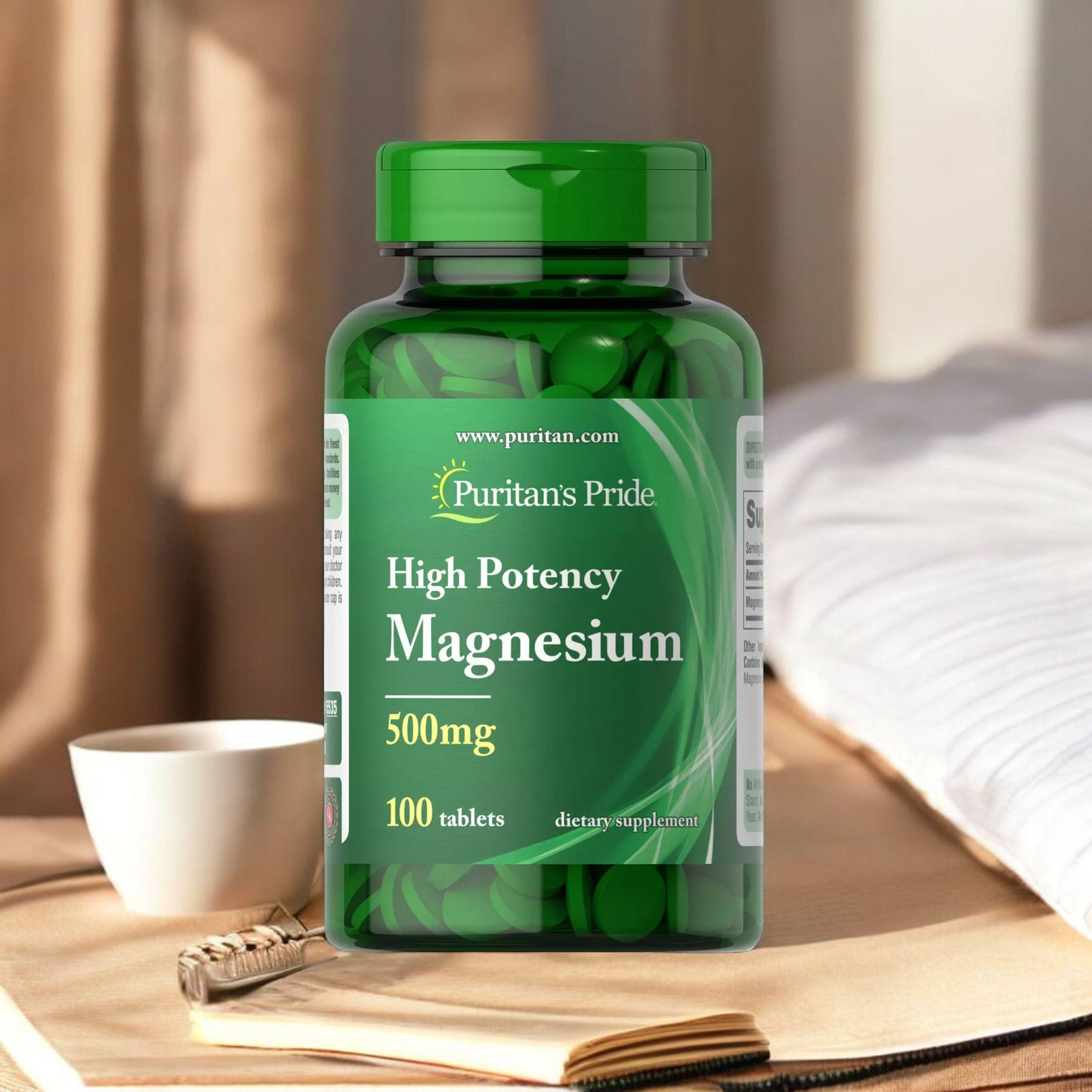 Puritan's Pride High Potency Magnesium 500mg - 100tabs - 3x Magnez