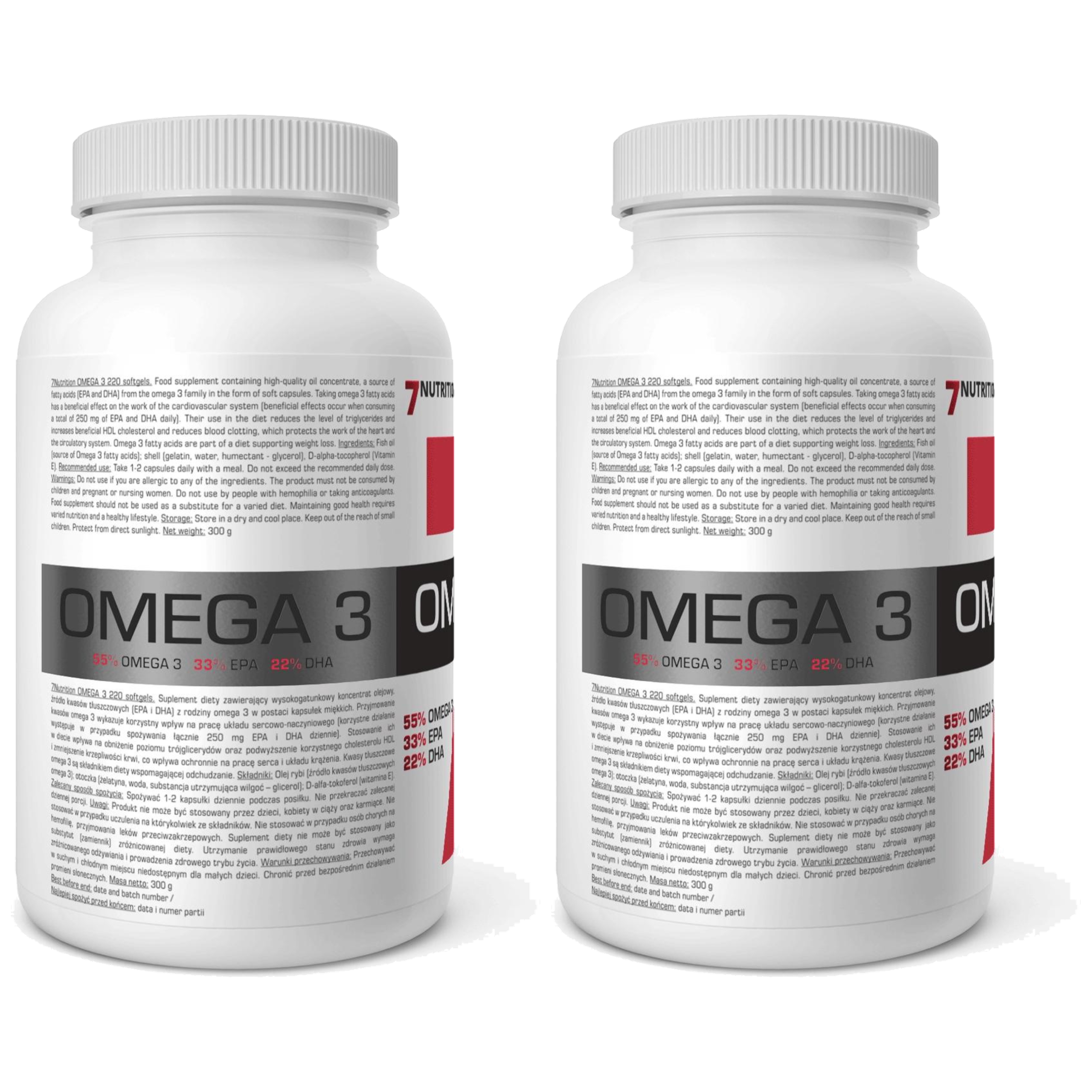 7 NUTRITION - Omega 3 1000mg - 2x 220softgels