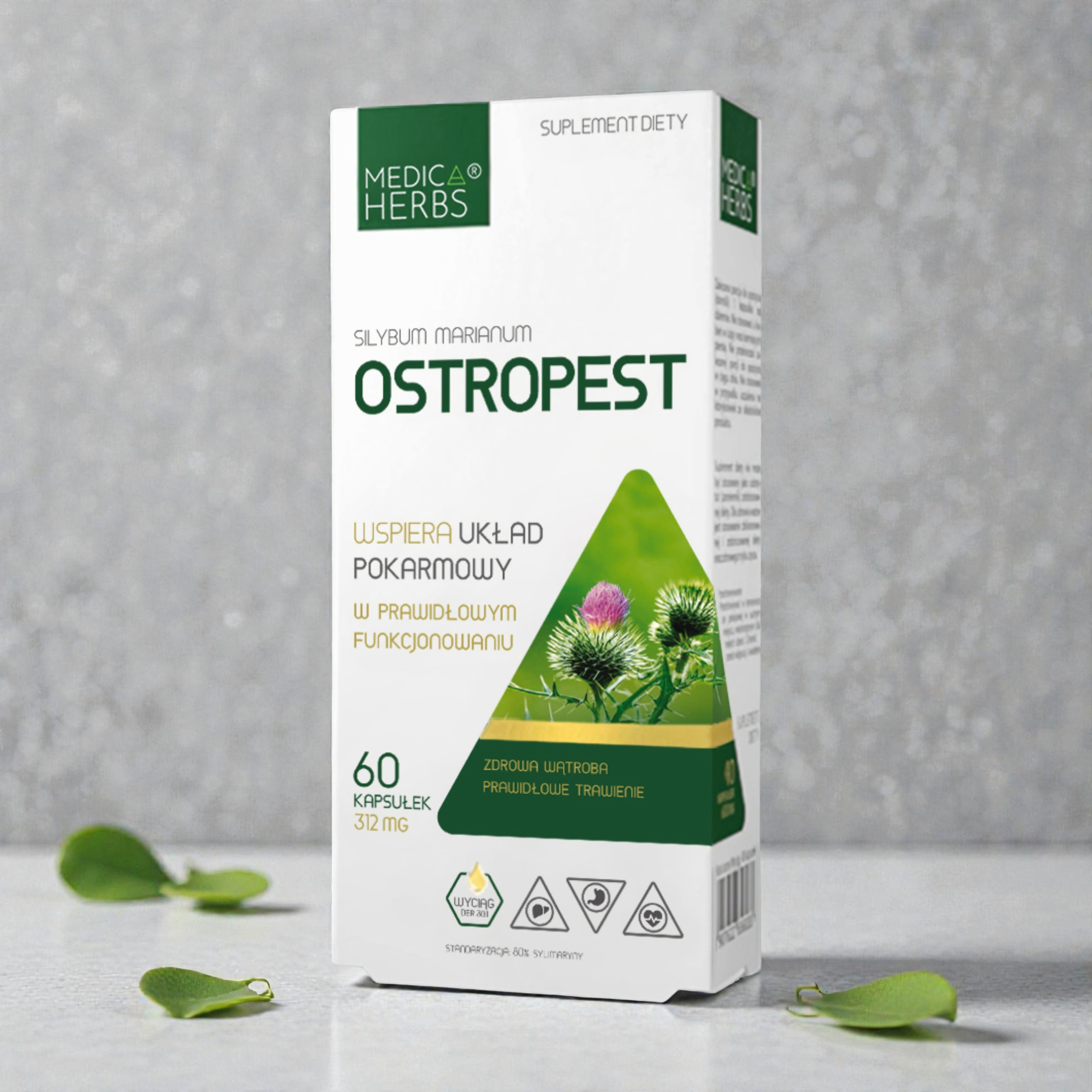 MEDICA HERBS - Ostropest 312mg (Silybum Marianum) - 3x 60caps.