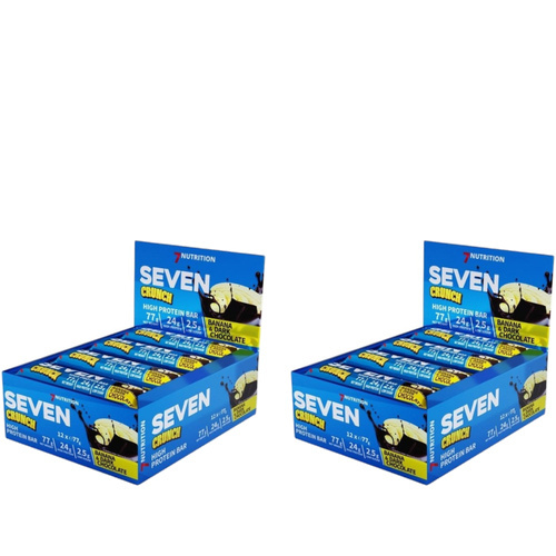 7 NUTRITION - Seven Crunch HP Bar - 12x 2x 77g - Banana & Dark Chocolate