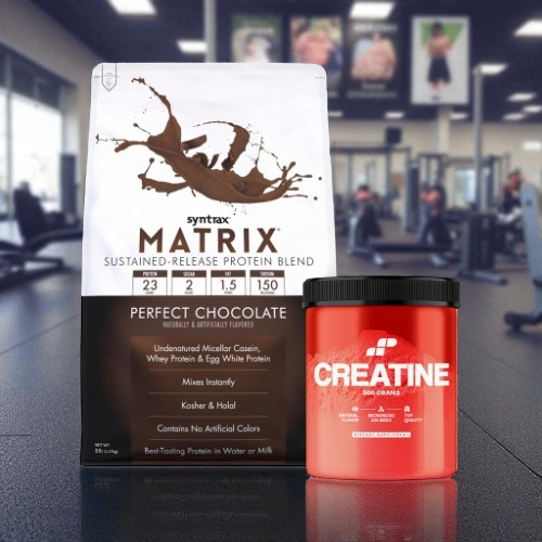 Białko Syntrax Matrix 5.0 Perfect Chocolate 2270g (75 porcji) + Kreatyna MP Nutrition Monohydrate 500g (100 porcji)