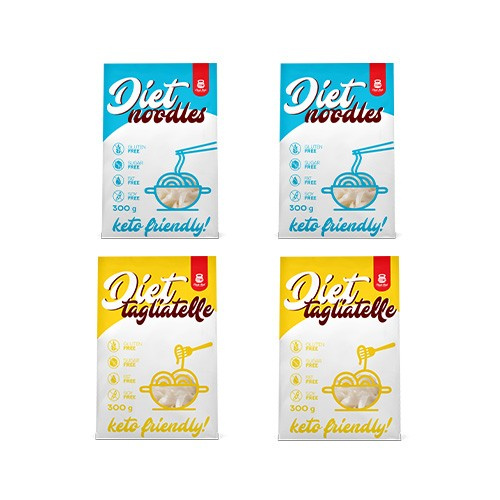 Cheat Meal Nutrition Diet 2x Tagliatelle + 2x Noodles - 4x 400g (4x 300g netto) - Makaron dietetyczny