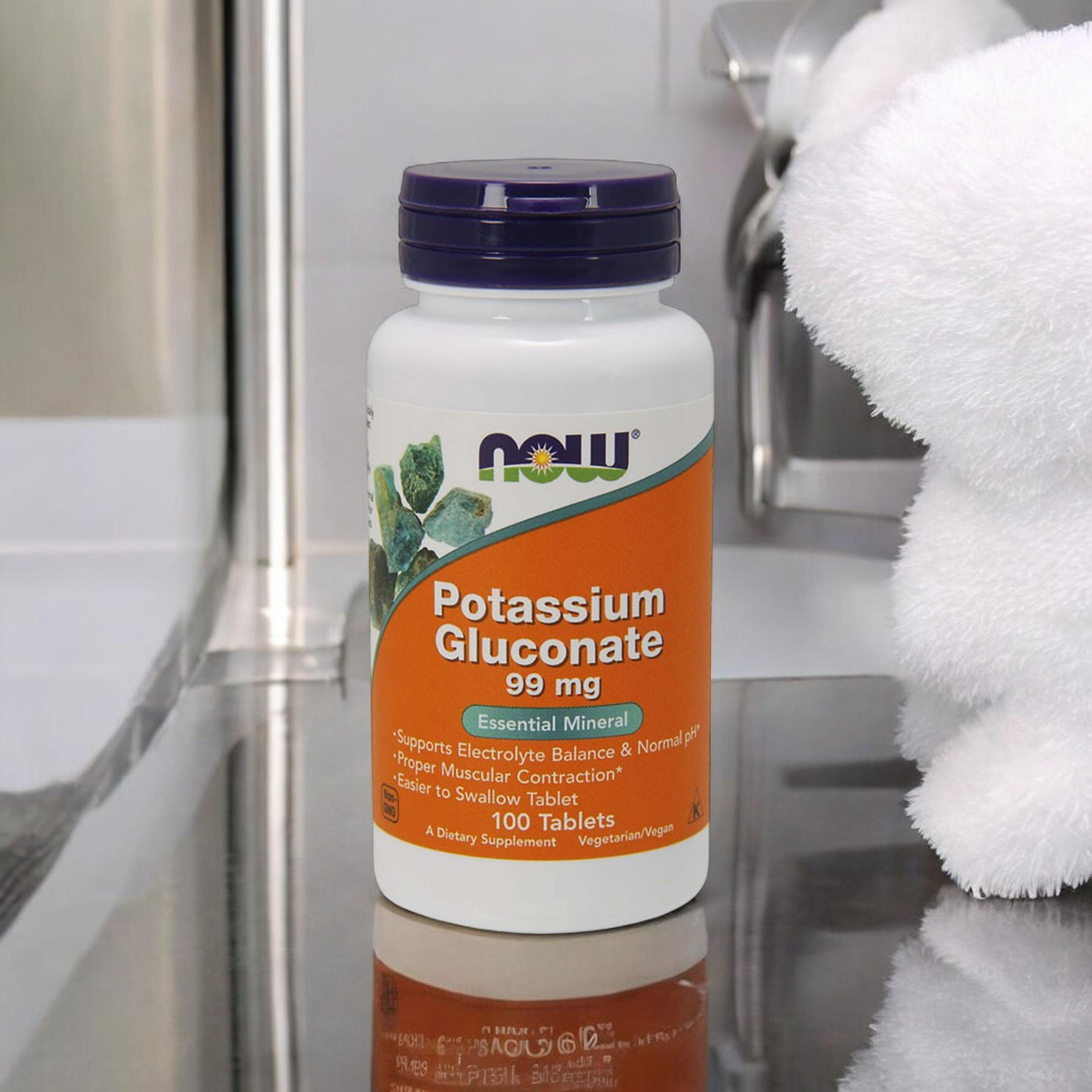 NOW Potassium Gluconate 99 mg - 2x 100tabs.