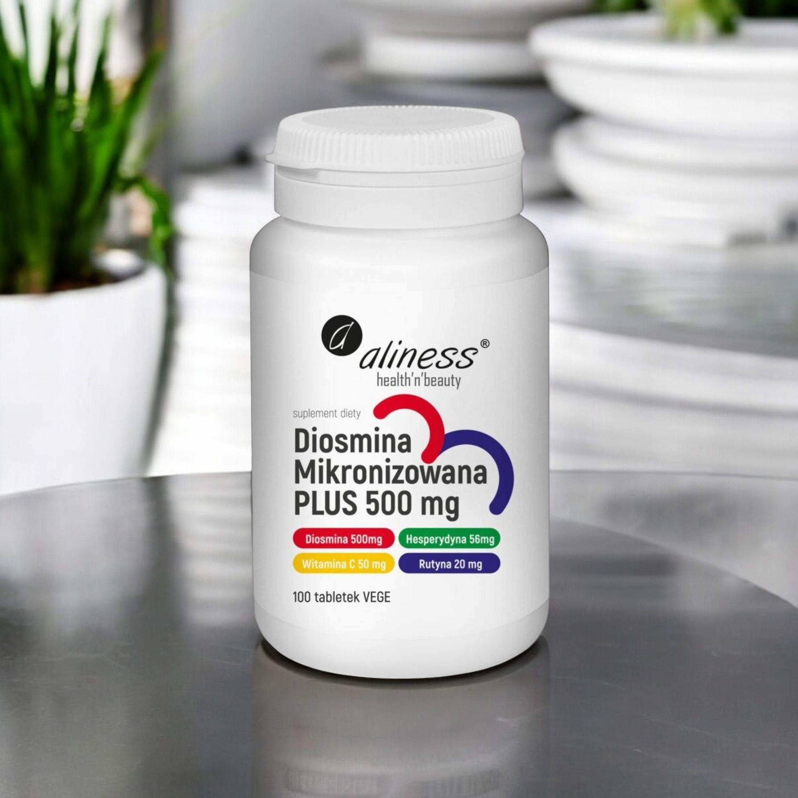 ALINESS - Diosmina Mikronizowana Plus 500mg - 100vtabs.
