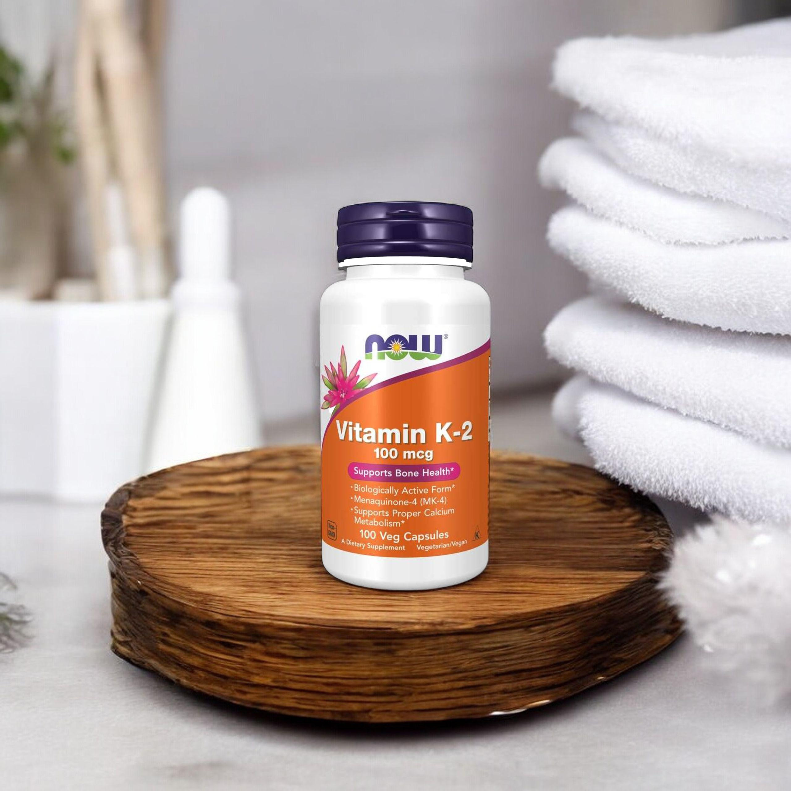 NOW Vitamin K-2 100mcg - 2x 100vegcaps