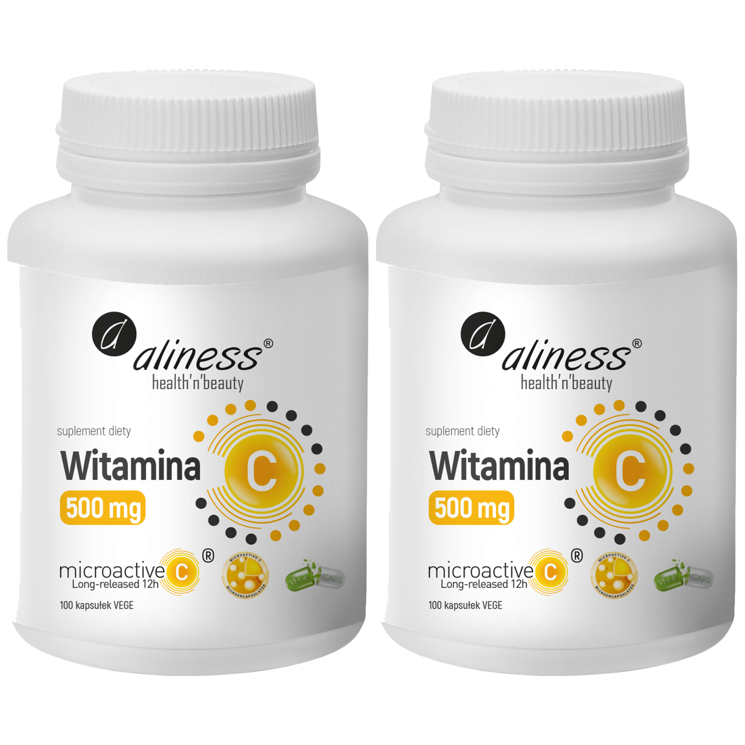ALINESS - Witamina C 500mg Microactive 12h - 100vcaps. x2