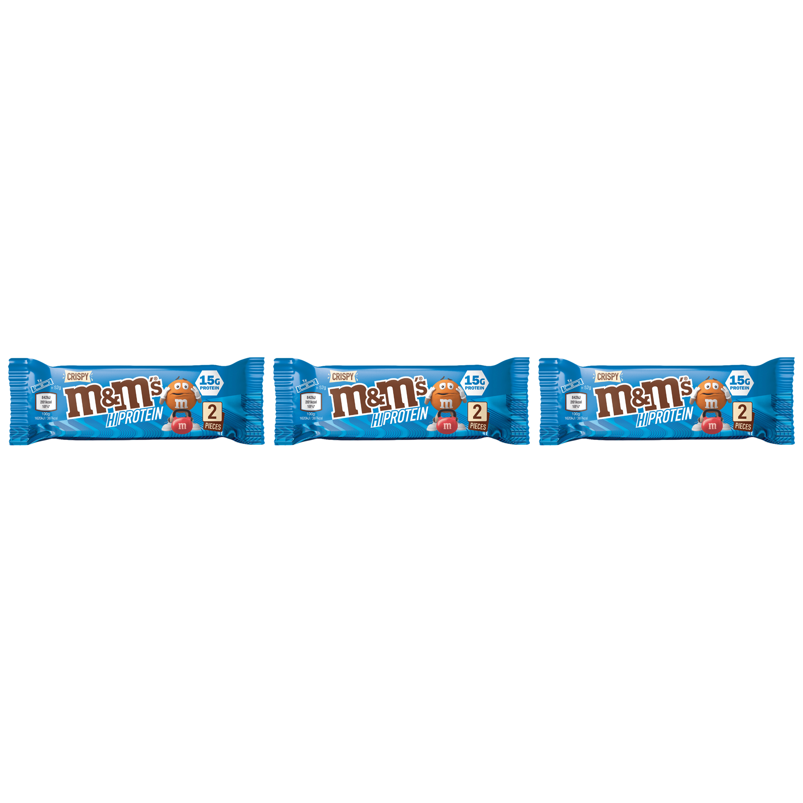 Mars Baton M&M's Crispy HIProtein Bar - 3x 52g