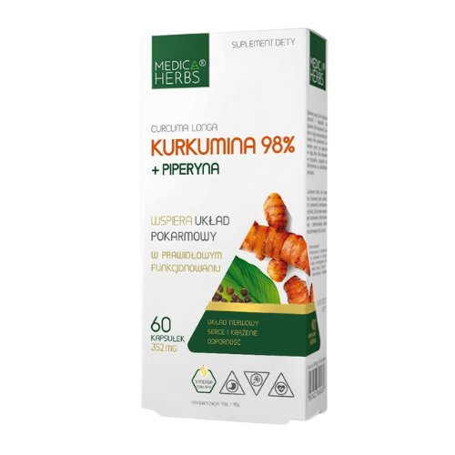 MEDICA HERBS - 2x Kurkumina 98% + Piperyna 60caps.