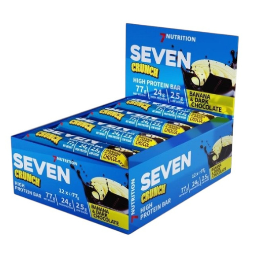 7 NUTRITION - Seven Crunch HP Bar - 12x 77g - Banana & Dark Chocolate
