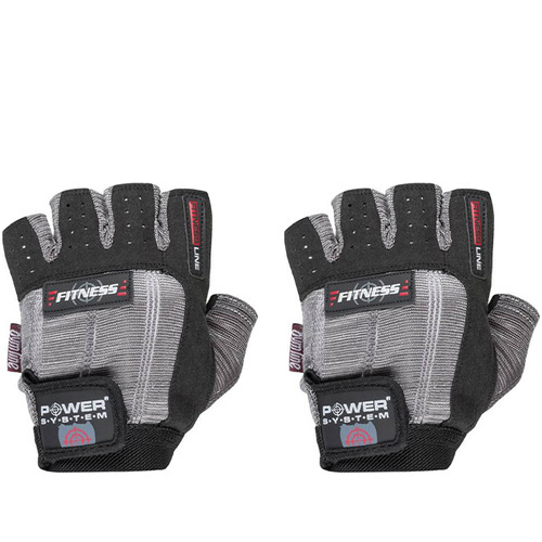 POWER SYSTEM Rękawice Fitness - 2x Szaro-Czarne