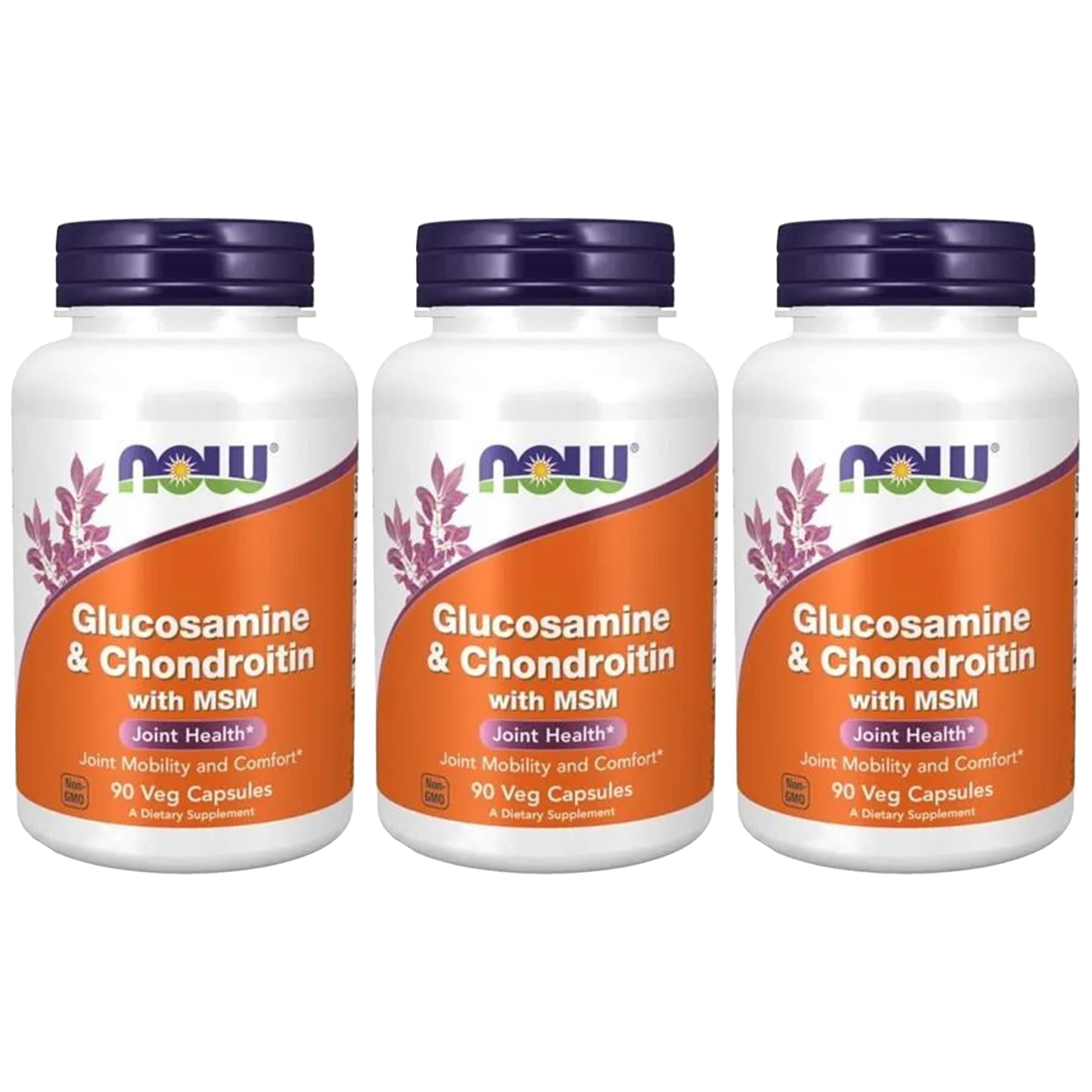 NOW - Glucosamine & Chondroitin with MSM - 3x 90caps.
