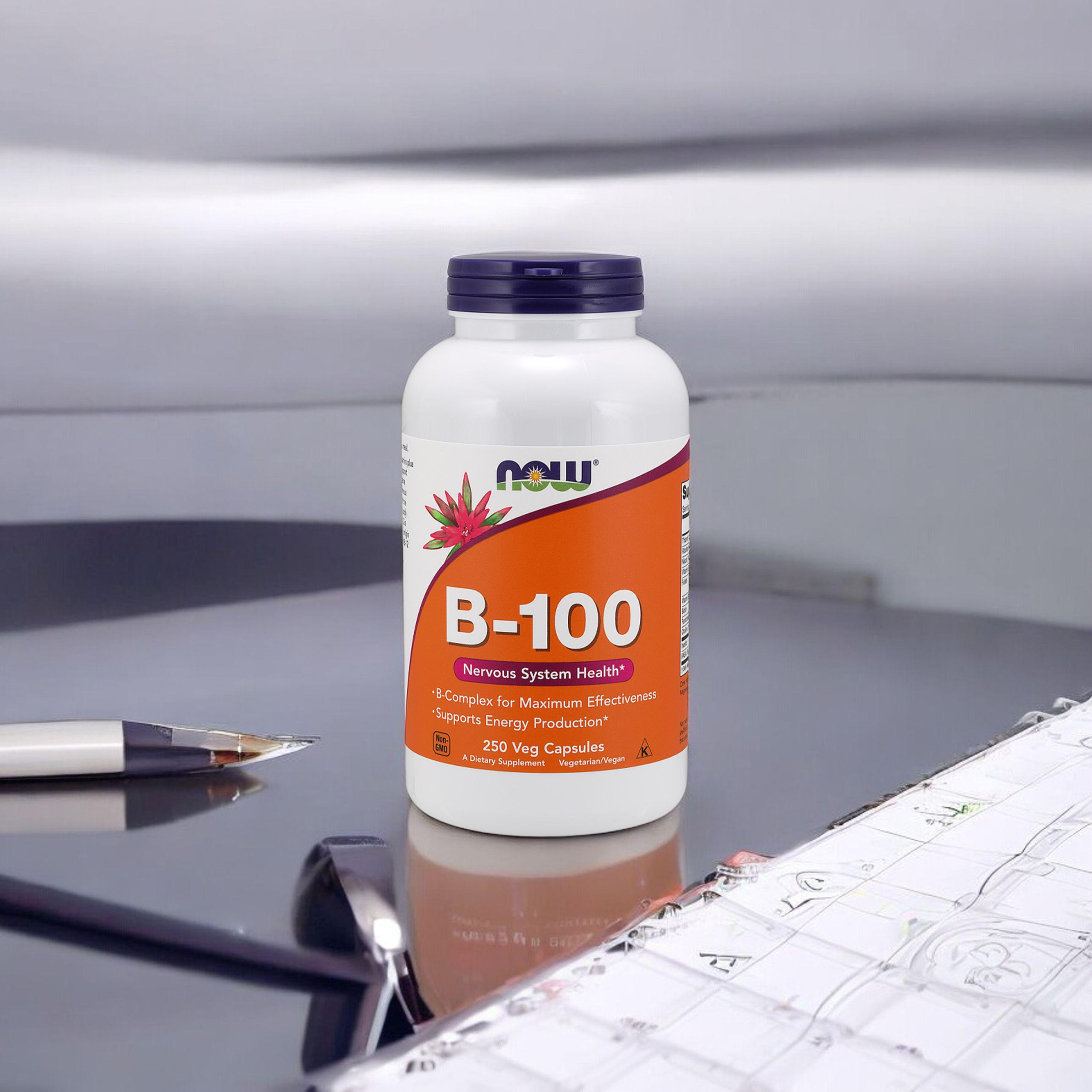 NOW Vitamin B-100 - 3x 250vcaps - Witamina B