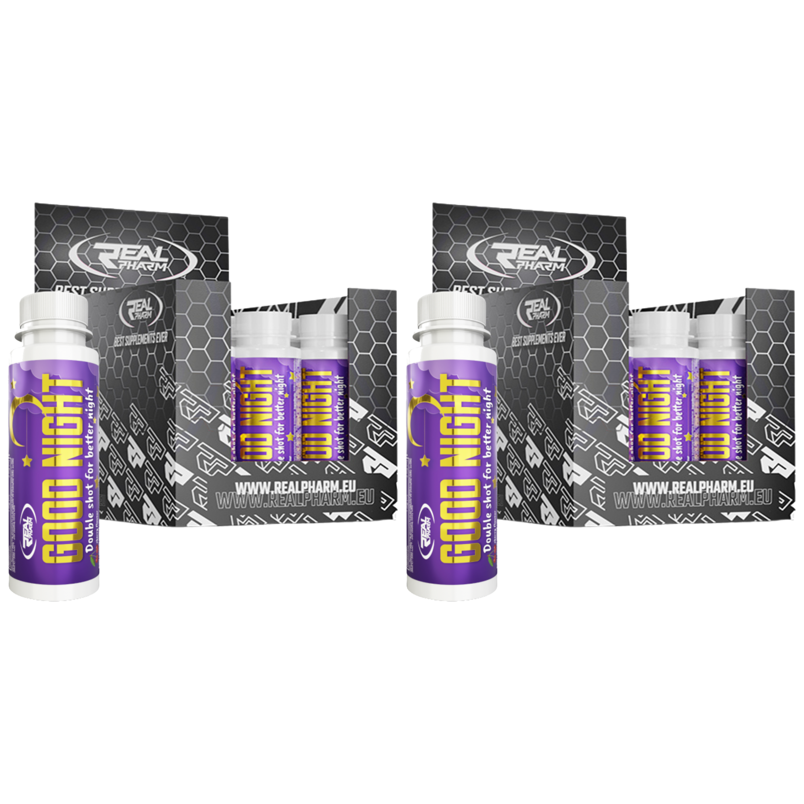 REAL PHARM - Good Night Shot - 12x 2x 80ml - Cherry