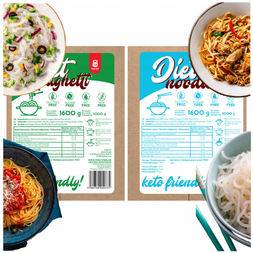 Cheat Meal Nutrition Diet Noodles + Spaghetti 1600g + 1600g (2000g netto) - Makaron Konjac