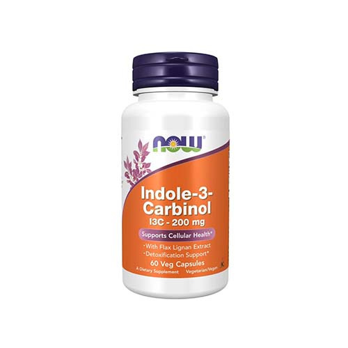 NOW Indole-3-Carbinol (I3C) 200mg - 2x 60vcaps.