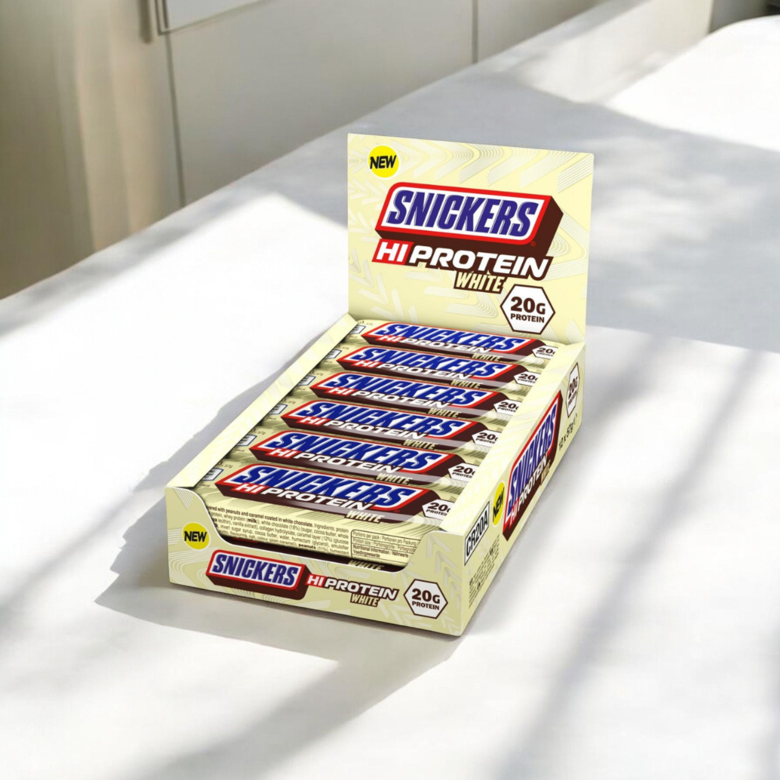 Mars - Baton Snickers HI Protein Low Sugar Bar - 12x 57g - White - WYPRZEDAŻ - 17-11