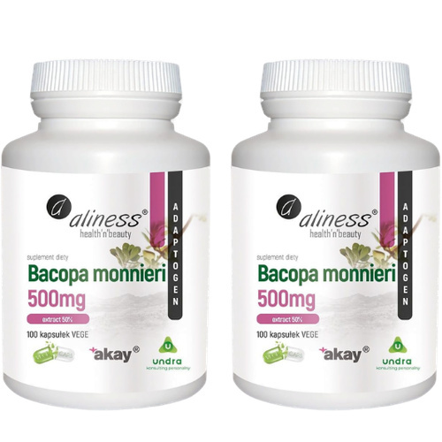 ALINESS - Bacopa Monnieri Extract 500mg - 2x 100vcaps.