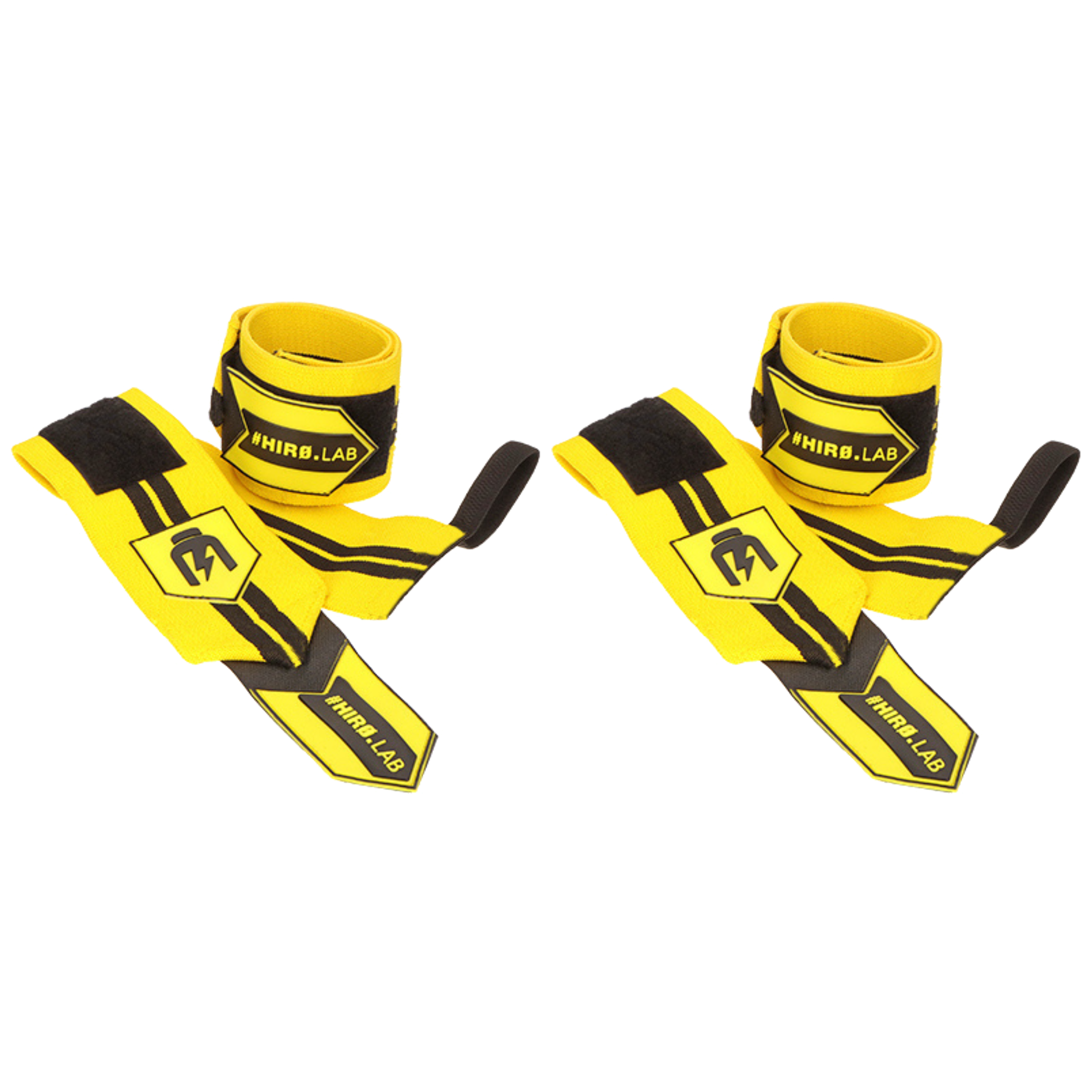 HIRO.LAB Wrist Wrap - Rubber Logo New - Yellow - 2x Opaski usztywniające na nadgarstki