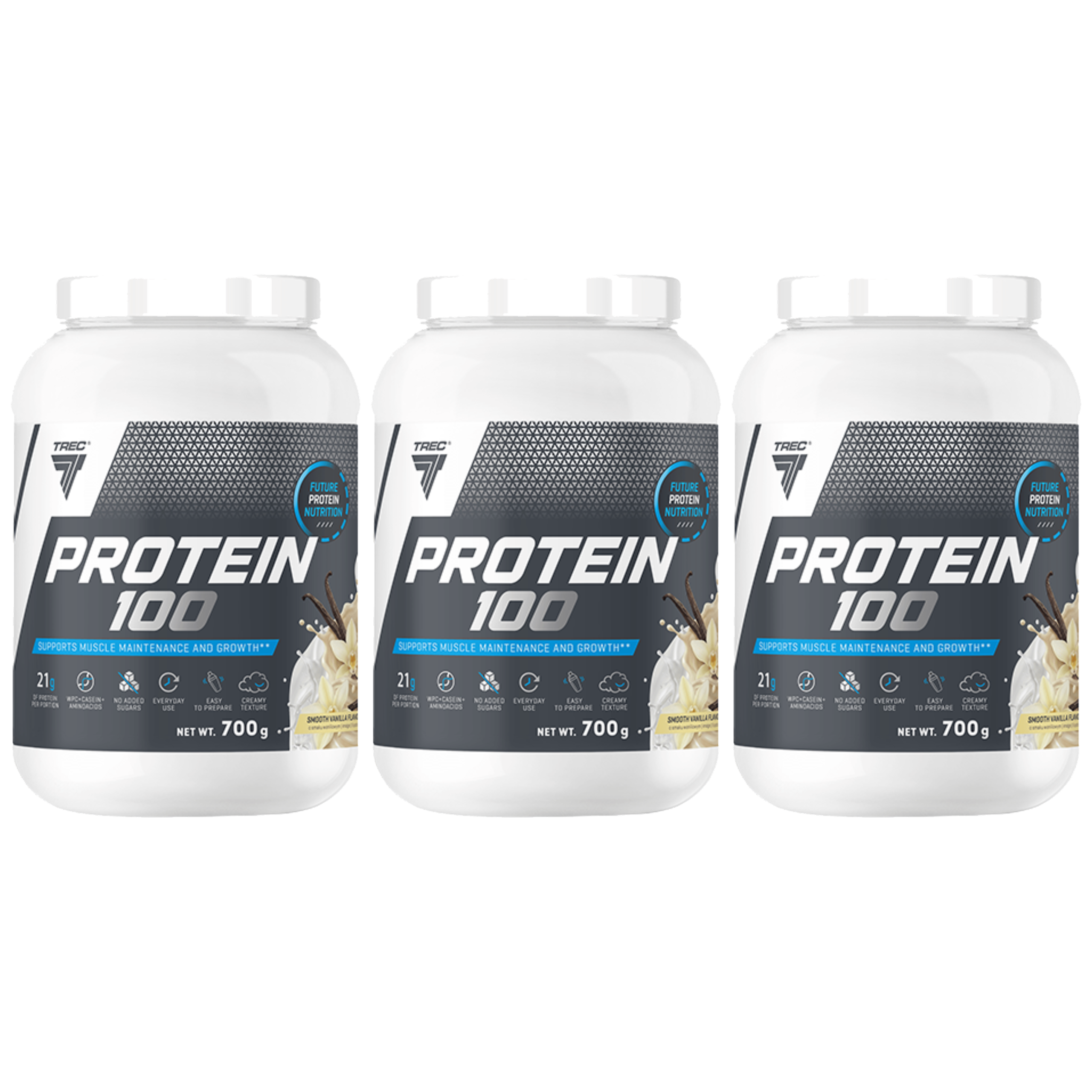 TREC - Protein 100 - 3x 700g - Smooth Vanilla