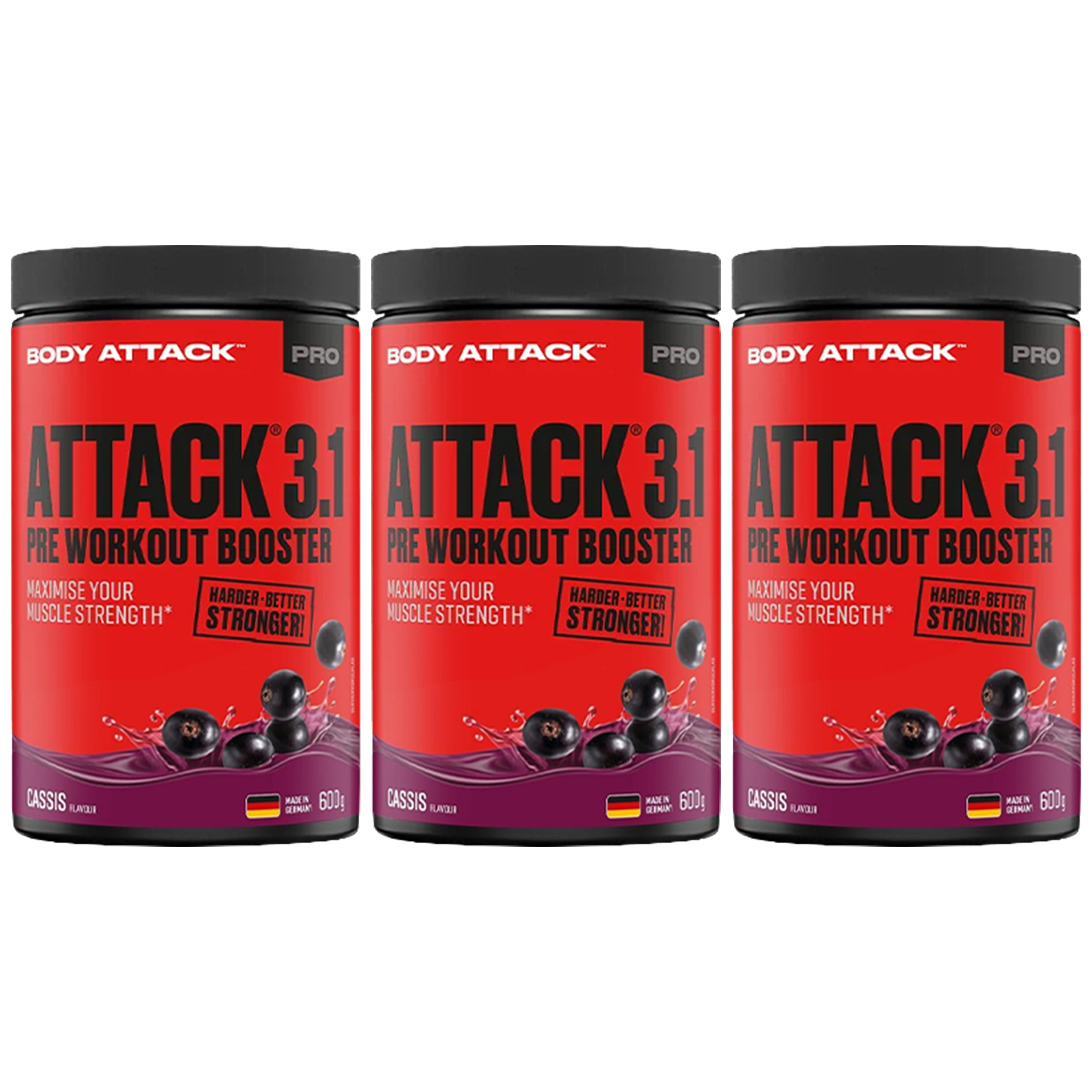 BODY ATTACK Attack 3.1 Pre Workout Booster - 3x 600g