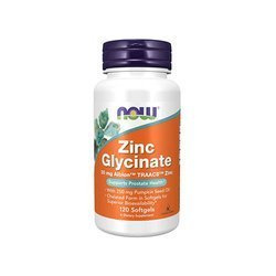 NOW Zinc Glycinate 30mg - 120softgels - Glicynian Cynku