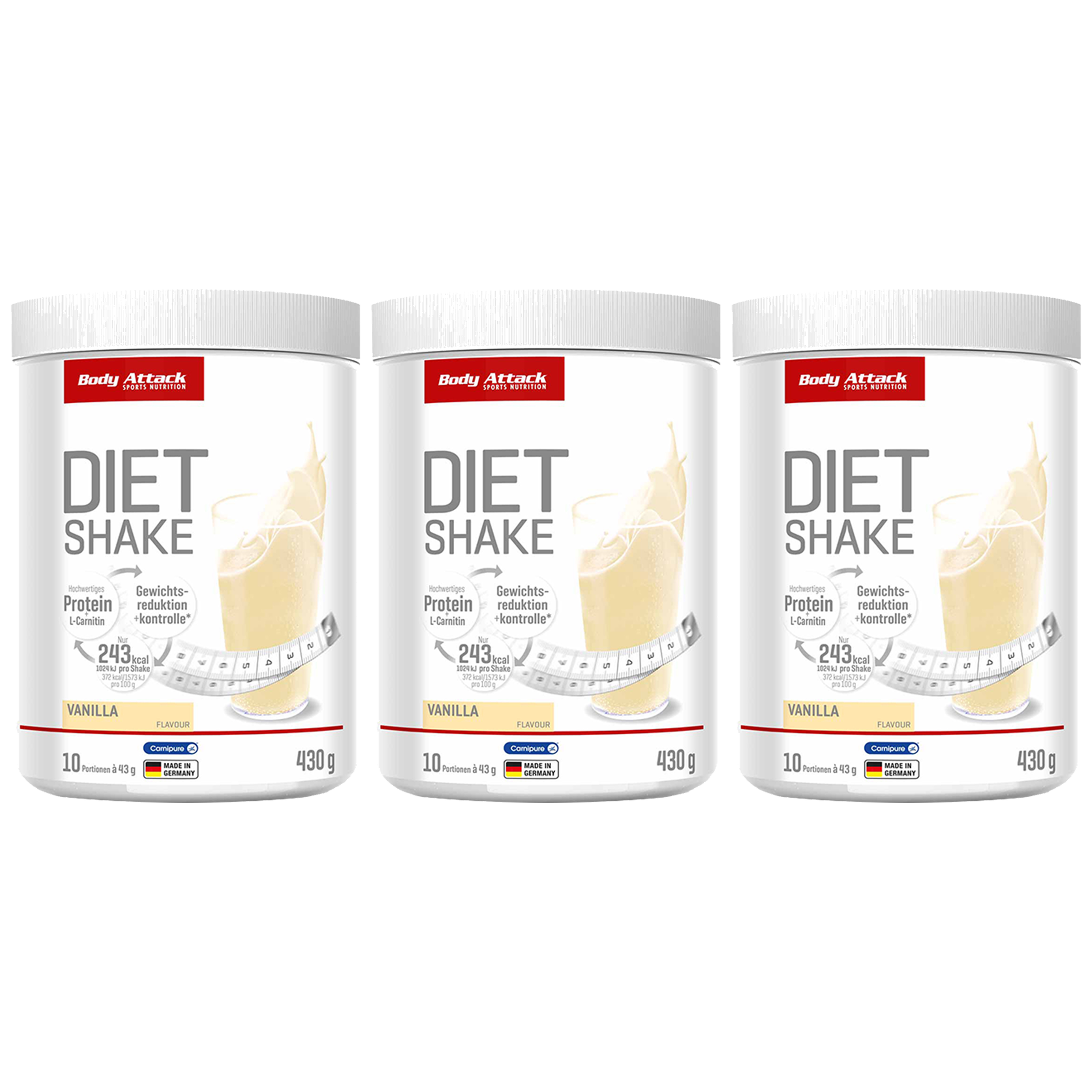 BODY ATTACK - Diet Shake - 3x 430g