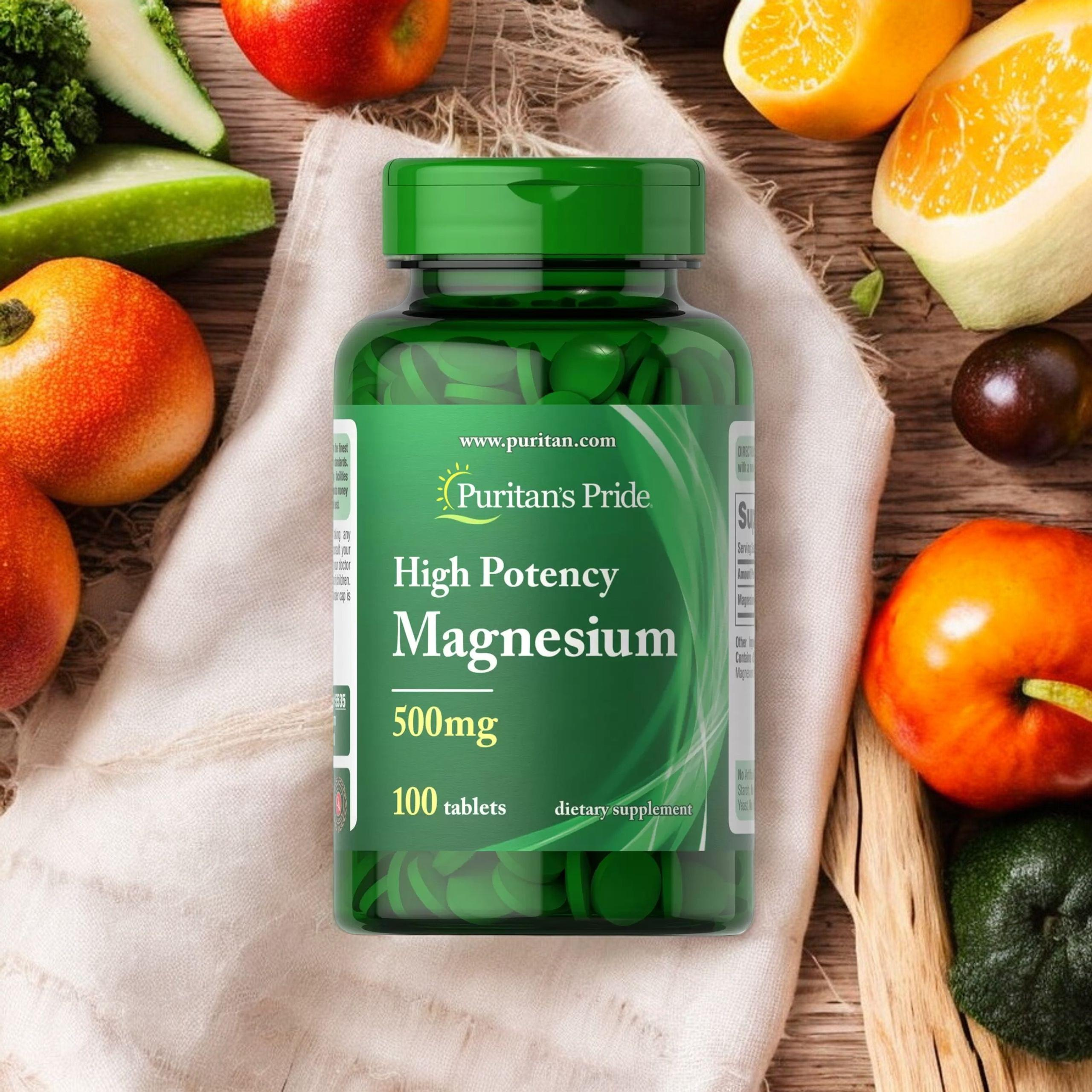 Puritan's Pride High Potency Magnesium 500mg - 100tabs - 2x Magnez