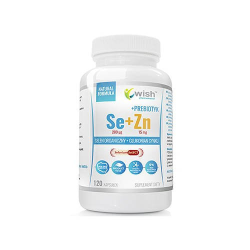 WISH Pharmaceutical Selen + Cynk + Prebiotyk - 3x 120caps